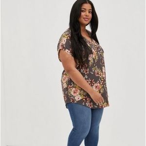 Torrid Georgette Zip Front Dolman Tunic